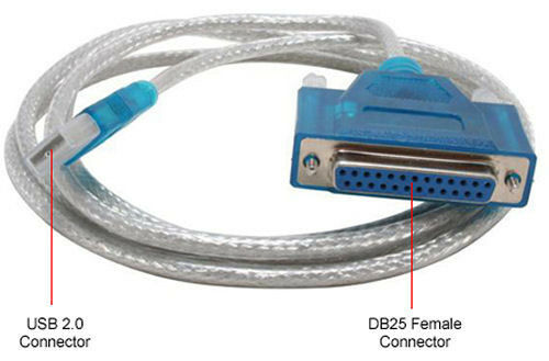 USB to Parallel DB25 Male Adapter